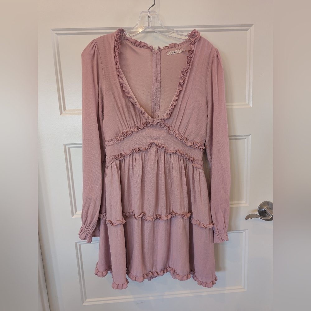Mi Ami Blush Ruffled Dress